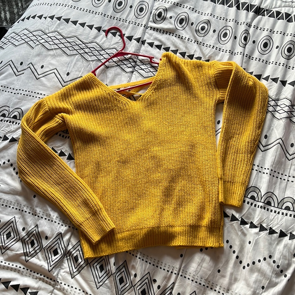 Mustard Yellow Tieback Sweater